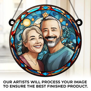 Photo personnalisée « Vous êtes la pièce manquante de mon puzzle » – Ornement attrape-soleil personnalisé pour fenêtre de couple – Cadeau pour mari et femme, anniversaire