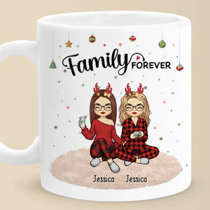 La famille rend Noël magique - Mug personnalisé pour la famille - Cadeau de Noël pour les membres de la famille