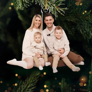 Photo personnalisée de Noël : un cadeau réconfortant pour toute la famille ! Décoration personnalisée en acrylique ! Cadeau de Noël pour toute la famille.