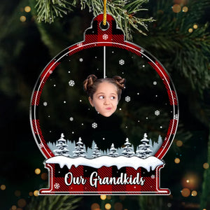 Photo personnalisée : un doux rappel de l'amour entre grands-parents et petits-enfants - Ornement personnalisé familial - Forme personnalisée en acrylique - Cadeau de Noël pour grand-mère, grand-père, petit-enfant