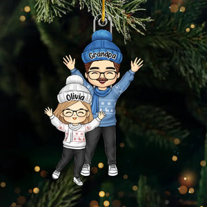 La magie de Noël réside dans l'unité familiale - Décoration personnalisée pour la famille - Forme personnalisée en acrylique - Cadeau de Noël pour grand-mère et grand-père
