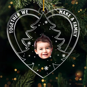 Photo personnalisée « Le meilleur moment de Noël est d'être ensemble » - Ornement personnalisé pour la famille - Forme personnalisée en acrylique - Cadeau de Noël pour les membres de la famille