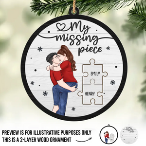 Tu remplis mon cœur – Décoration de Noël personnalisée en bois à 2 couches pour couple – Cadeau de Noël pour mari et femme, anniversaire