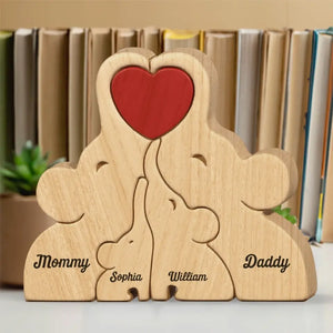 Certaines personnes valent la peine de fondre pour elles - Puzzle en bois personnalisé en forme d'éléphant - Sculptures d'animaux en bois, ornements de table en sculpture sur bois, décoration en bois sculpté - Cadeau pour les membres de la famille