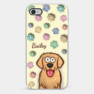 Le bonheur de mon animal est ma mission quotidienne - Coque de téléphone transparente personnalisée avec effet gonflable 3D pour chien et chat - Cadeau pour propriétaires et amoureux des animaux