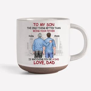 Bravo à vous pour votre entrée dans la paternité ! Mug personnalisé en céramique imprimé pour la famille - Cadeau pour fils et petit-fils