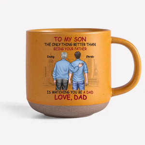 Bravo à vous pour votre entrée dans la paternité ! Mug personnalisé en céramique imprimé pour la famille - Cadeau pour fils et petit-fils