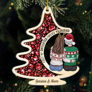 D'abord ma fille, pour toujours mon amie - Ornement personnalisé en famille - Forme personnalisée en acrylique - Cadeau de Noël pour maman, fille