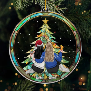 Joyeux Noël à mes meilleures amies - Décoration personnalisée pour mes meilleures amies - Forme personnalisée en acrylique - Cadeau de Noël pour meilleures amies, meilleures amies, sœurs