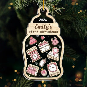 Chaque petite empreinte de main raconte l'histoire d'un merveilleux Noël - Décoration personnalisée pour la famille - Forme personnalisée en acrylique - Cadeau de Noël pour bébé, enfant, nouveau-né, premier Noël