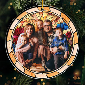 Photo personnalisée Le véritable esprit de Noël réside dans l'amour que nous partageons - Ornement personnalisé familial personnalisé - Forme personnalisée en acrylique - Cadeau de Noël pour les membres de la famille