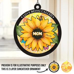 Maternité : tout amour commence et finit là-bas - Attrape-soleil personnalisé pour fenêtre - Fête des Mères, cadeau pour maman, grand-mère