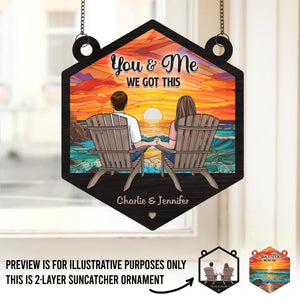 Une chose que j'ai essayé mais que je ne peux pas cacher, c'est mon amour pour toi - Attrape-soleil personnalisé à suspendre pour fenêtre - Cadeau pour mari et femme, anniversaire