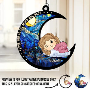 Nous t'aimons plus que les mots ne peuvent le dire - Attrape-soleil personnalisé à suspendre à la fenêtre - Cadeau de Noël pour bébé, enfant et nouveau-né