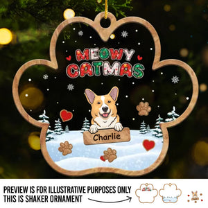 Joyeux Pawlidays - Ornement personnalisé à 3 étages pour chien et chat - Cadeau de Noël pour les propriétaires et les amoureux des animaux