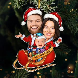 Photo personnalisée : Notre famille est ce qui rend Noël vraiment spécial - Décoration personnalisée pour la famille - Forme personnalisée en acrylique - Cadeau de Noël pour les membres de la famille
