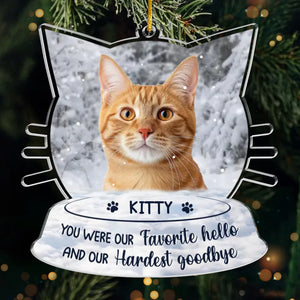 Photo personnalisée « Tu étais mon préféré » - Ornement commémoratif personnalisé - Forme personnalisée en acrylique - Cadeau de condoléances, cadeau de Noël pour les propriétaires d'animaux de compagnie et les amoureux des animaux