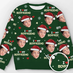 Photo personnalisée ensemble : le meilleur endroit pour être à Noël - Sweat-shirt moche personnalisé pour couple - Pull en laine unisexe - Cadeau de Noël pour mari et femme, anniversaire