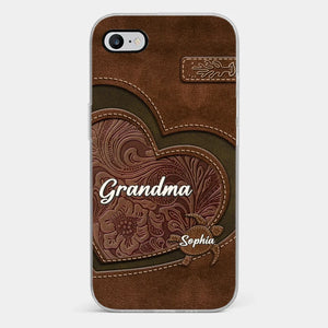 L'amour d'une mère perdure - Coque de téléphone transparente personnalisée pour famille - Cadeau pour maman et grand-mère