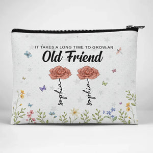 Flowers Are Like Friends, They Bring Color To Your World - Bestie Personalized Custom Cosmetic Bag - Gift For Best Friends, BFF, Sisters