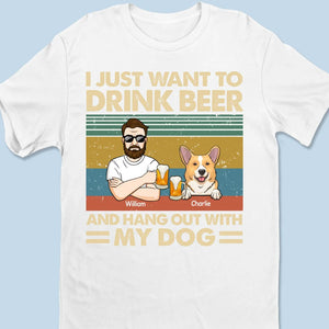 Je veux juste boire du bourbon ! T-shirt unisexe personnalisé pour chien, haut de gamme, sweat à capuche ! Cadeau de Noël pour les propriétaires et les amoureux des animaux.