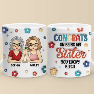 Les amis apportent chaleur et lumière à nos jours les plus sombres - Mug personnalisé imprimé effet gonflé 3D Bestie - Cadeau pour meilleures amies, meilleures amies, sœurs