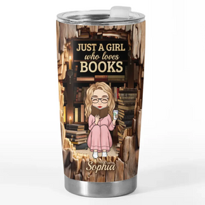 Juste une fille passionnée de lecture – Gobelet personnalisé – Cadeau de Noël pour les amoureux des livres