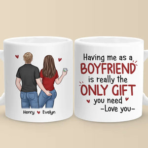 Le petit ami que vous avez la chance d'avoir - Tasse personnalisée pour couple - Cadeau de Noël pour mari et femme, anniversaire