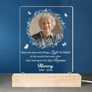 Photo personnalisée : Votre lumière nous guidera toujours - Lumière LED 3D personnalisée en forme de mémorial - Cadeau de condoléances, cadeau de Noël pour les membres de la famille