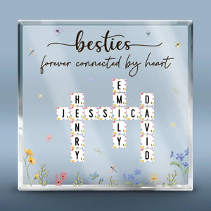 La famille d'abord, toujours - Plaque acrylique carrée personnalisée pour la famille - Cadeau de Noël pour les membres de la famille, les frères et sœurs
