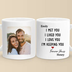 Mug personnalisé avec photo « Ça a commencé avec toi et ça reste avec toi » - Cadeau pour mari et femme, anniversaire