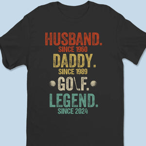 Mon papa est une légende du golf - T-shirt unisexe personnalisé pour la famille, t-shirt premium, sweat à capuche - Cadeau pour papa, passionné de sport, joueur de sport
