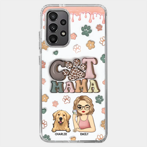 Coque de téléphone transparente personnalisée avec motif « Chien et Chat » et effet gonflé en 3D – Cadeau pour les propriétaires et les amoureux des animaux