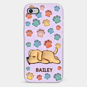 J'aime mes animaux de compagnie - Coque de téléphone transparente personnalisée avec effet gonflable 3D pour chien et chat - Cadeau pour les propriétaires et les amoureux des animaux