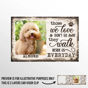 Photo personnalisée « Pattes silencieuses, amour éternel » – Clip de pare-soleil de voiture personnalisé – Cadeau de condoléances pour les propriétaires et les amoureux des animaux