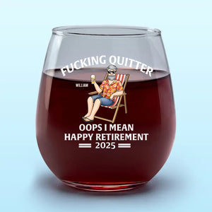 Profitez de ne plus jamais avoir à régler une alarme - Verre à vin personnalisé - Appréciation, cadeau de retraite pour collègues, amis de travail, collègues