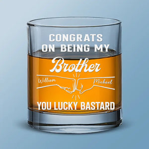 Félicitations pour être devenu mon frère ! Verre à whisky personnalisé pour la famille ! Cadeau pour les membres de la famille