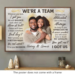 Photo personnalisée « Nous nous équilibrerons mutuellement » - Affiche horizontale personnalisée pour couple - Cadeau pour mari et femme, anniversaire