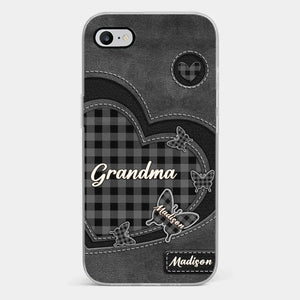 L'amour de grand-mère est un câlin qui ne finit jamais - Coque de téléphone transparente personnalisée pour la famille - Cadeau pour maman et grand-mère