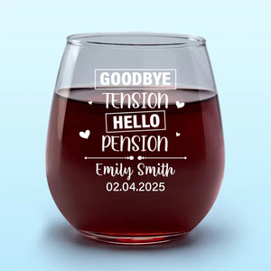 Un souvenir significatif pour célébrer leur nouveau voyage - Verre à vin personnalisé - Appréciation, cadeau de retraite pour collègues, amis de travail, collègues