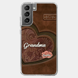 Her Love Blossoms In Every Season - Family Personalized Custom Clear Phone Case - Gift For Mom, Grandma