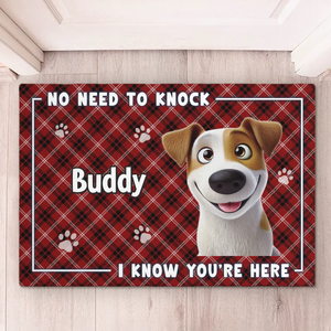 Nos amis à fourrure établissent la norme d'accueil - Tapis décoratif personnalisé pour chien - Cadeau de pendaison de crémaillère pour propriétaires et amoureux des animaux