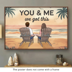 Notre amour est une aventure - Affiche horizontale personnalisée pour couple - Cadeau pour mari et femme, anniversaire