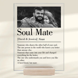 Photo personnalisée « Mon âme a trouvé son âme sœur » – Plaque acrylique rectangulaire personnalisée pour couple – Cadeau pour mari et femme, anniversaire