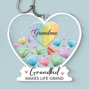 La vie est meilleure avec ses petits-enfants - Porte-clés personnalisé en acrylique de forme personnalisée pour la famille - Cadeau pour grand-mère, grand-père et petit-enfant