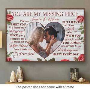 Photo personnalisée Ensemble, nous ne faisons qu'un - Affiche horizontale personnalisée pour couple - Cadeau pour mari et femme, anniversaire