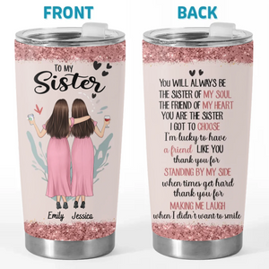 La sœur de mon âme - Gobelet personnalisé Bestie - Cadeau pour meilleures amies, meilleures amies, sœurs