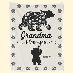 Grand-mère remplit nos cœurs d'amour - Couverture familiale personnalisée - Cadeau pour maman et grand-mère