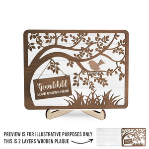 L'amour de grand-mère est le cadeau le plus doux - Plaque en bois personnalisée à 2 couches avec support - Cadeau pour maman et grand-mère