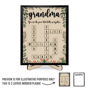 L'amour d'une grand-mère est intemporel et inconditionnel - Plaque en bois personnalisée à 2 couches avec support - Cadeau de fête des mères pour maman et grand-mère